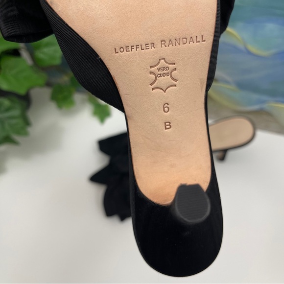 Loeffler Randal Margot Black Moiré Bow Mule in Black Size 6 - Picture 9 of 12